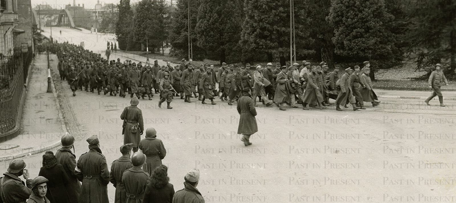 James J Rooney, German prisoners part of the captured garrison taken by the 1st French Armored Division in Mulhouse France 11.22.1944, 1944
