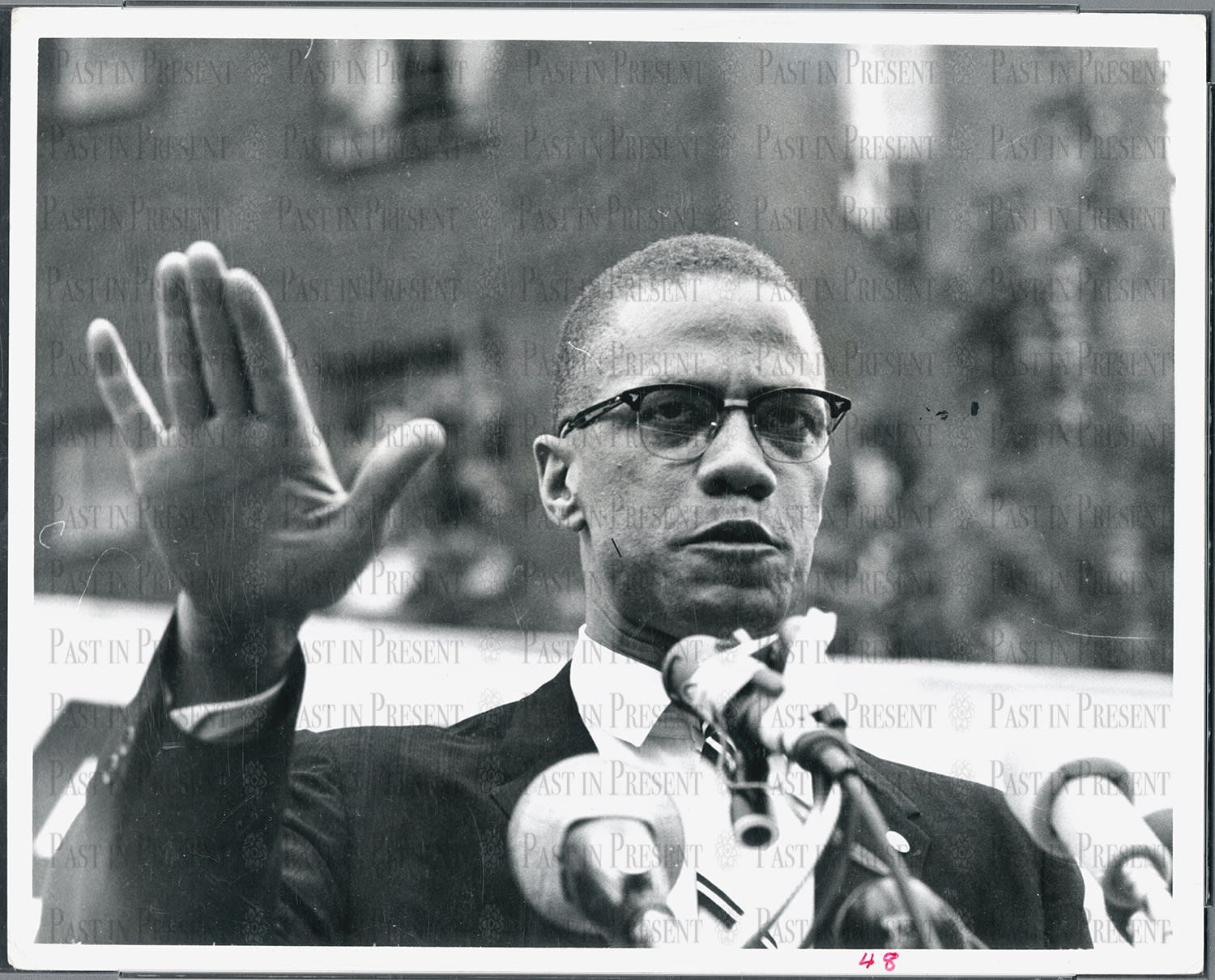 United Press International, Malcolm X Electrifies Harlem — Original 1963 UPI Type 1 Photograph | PSA Encapsulated | Civil Rights Era Press Icon, 1963