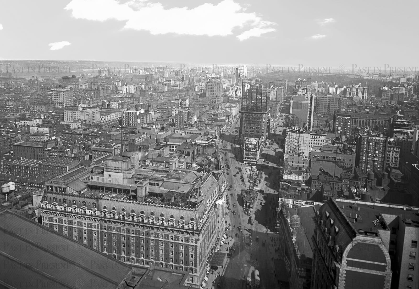 “Times Square Soaring Northward — New York City Skyline c. 1916”, 1916