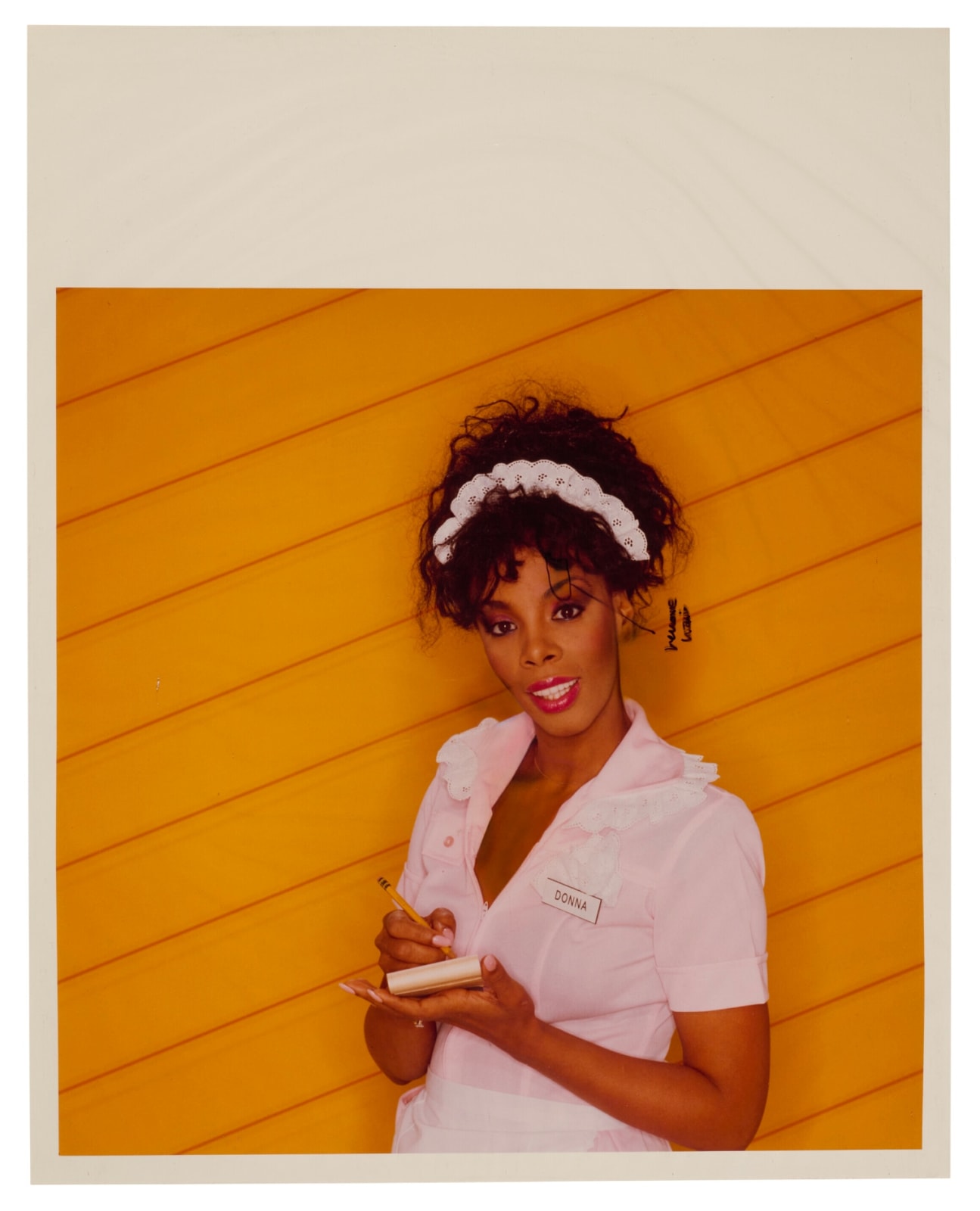 Harry Langdon, “The Undisputed Queen of Disco” — Donna Summer Personal Album Cover Production Proof She Works Hard for the Money, 1983, 1983