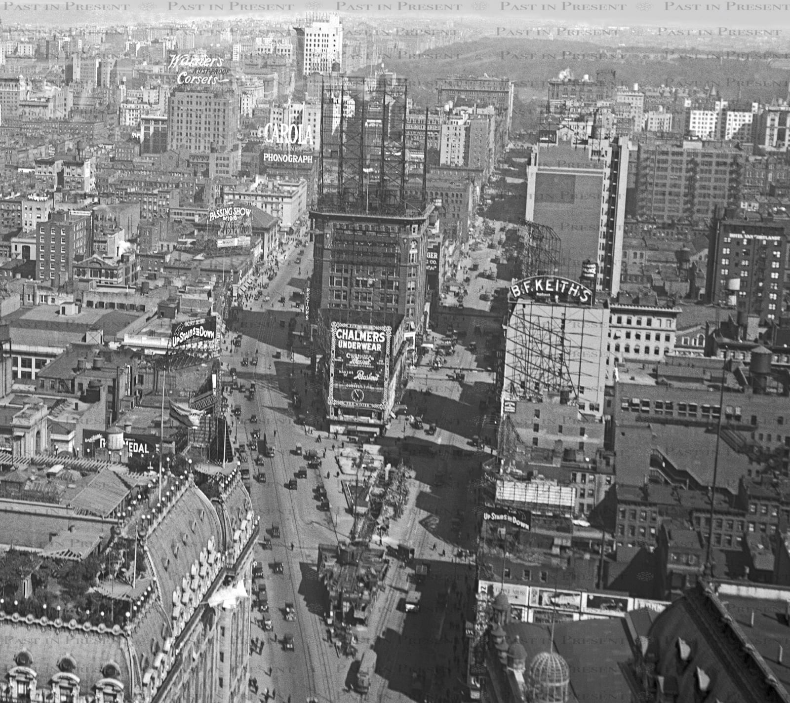 “Times Square Soaring Northward — New York City Skyline c. 1916”, 1916