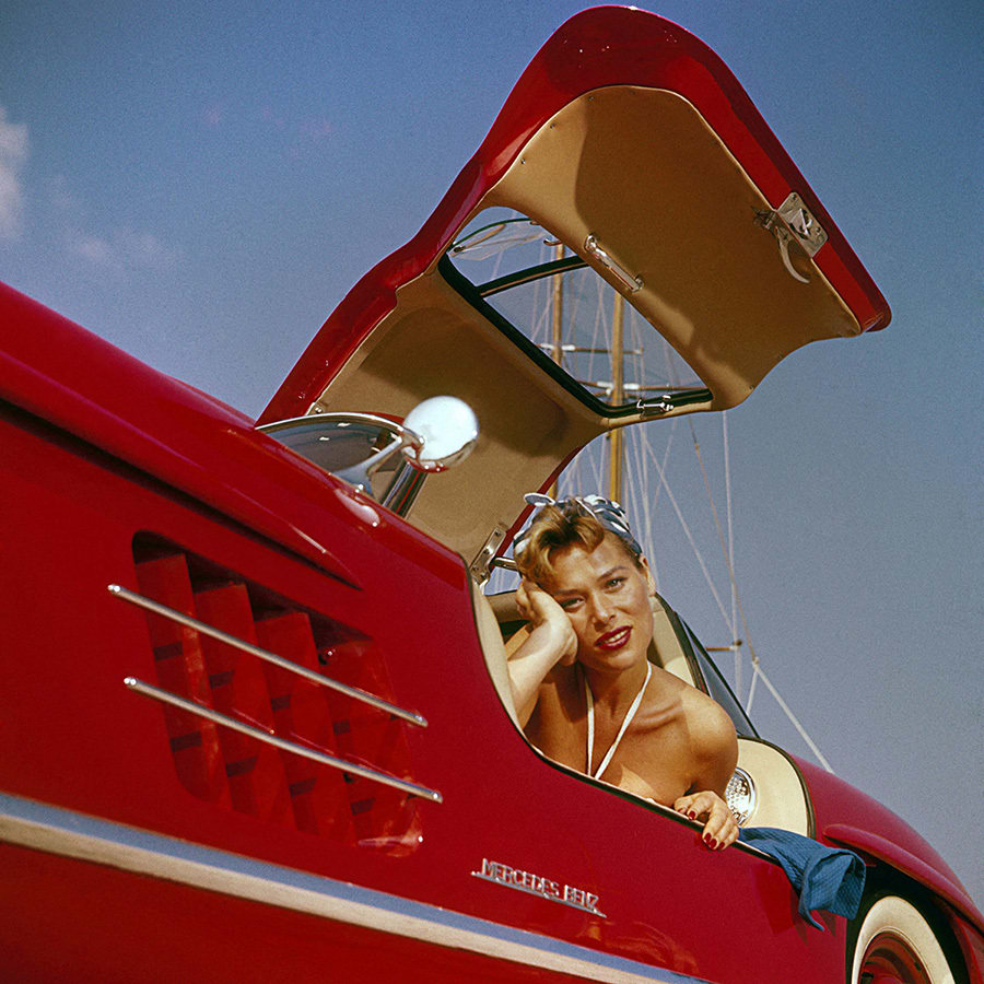 Ray Halin, Mercedes 300SL coupé car with butterfly doors , circa 1955