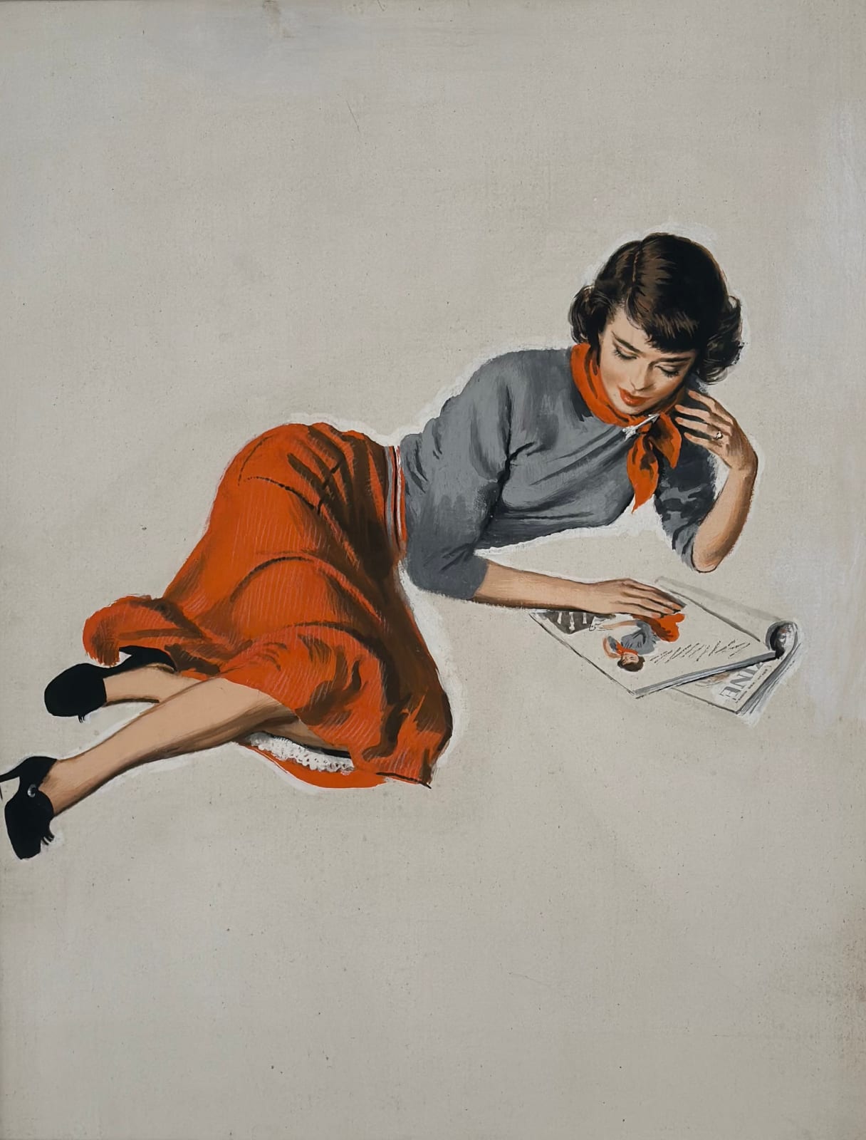 Anonymous, A young girl reading a magazine