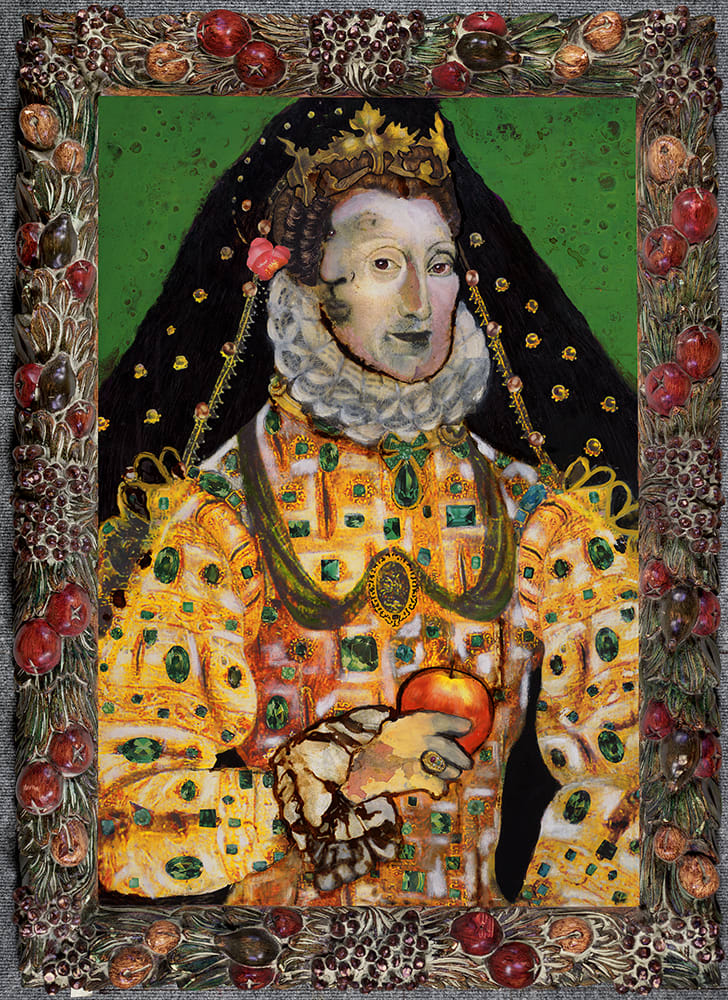 Patricia Nix, Ann Boelyn with Carved Apple Frame