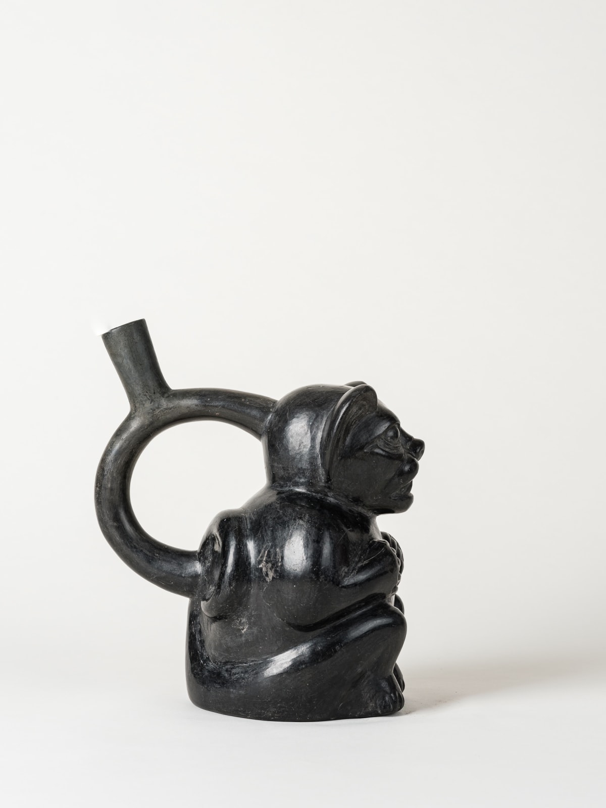 Chavin Culture, Chavin/Moche Feline Blackware Ceramic, Circa. 200AD