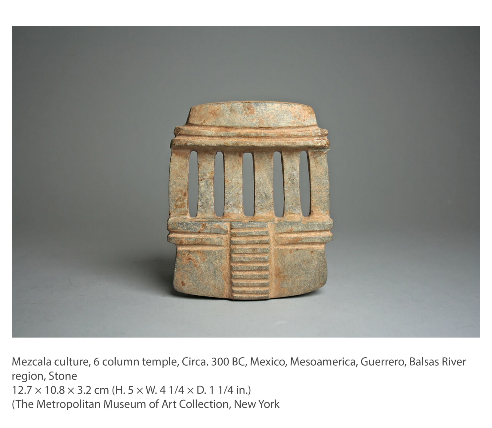 Mezcala Culture, four-columned temple surmounted by a cornice, Mexique, Circa. 350-100 BC