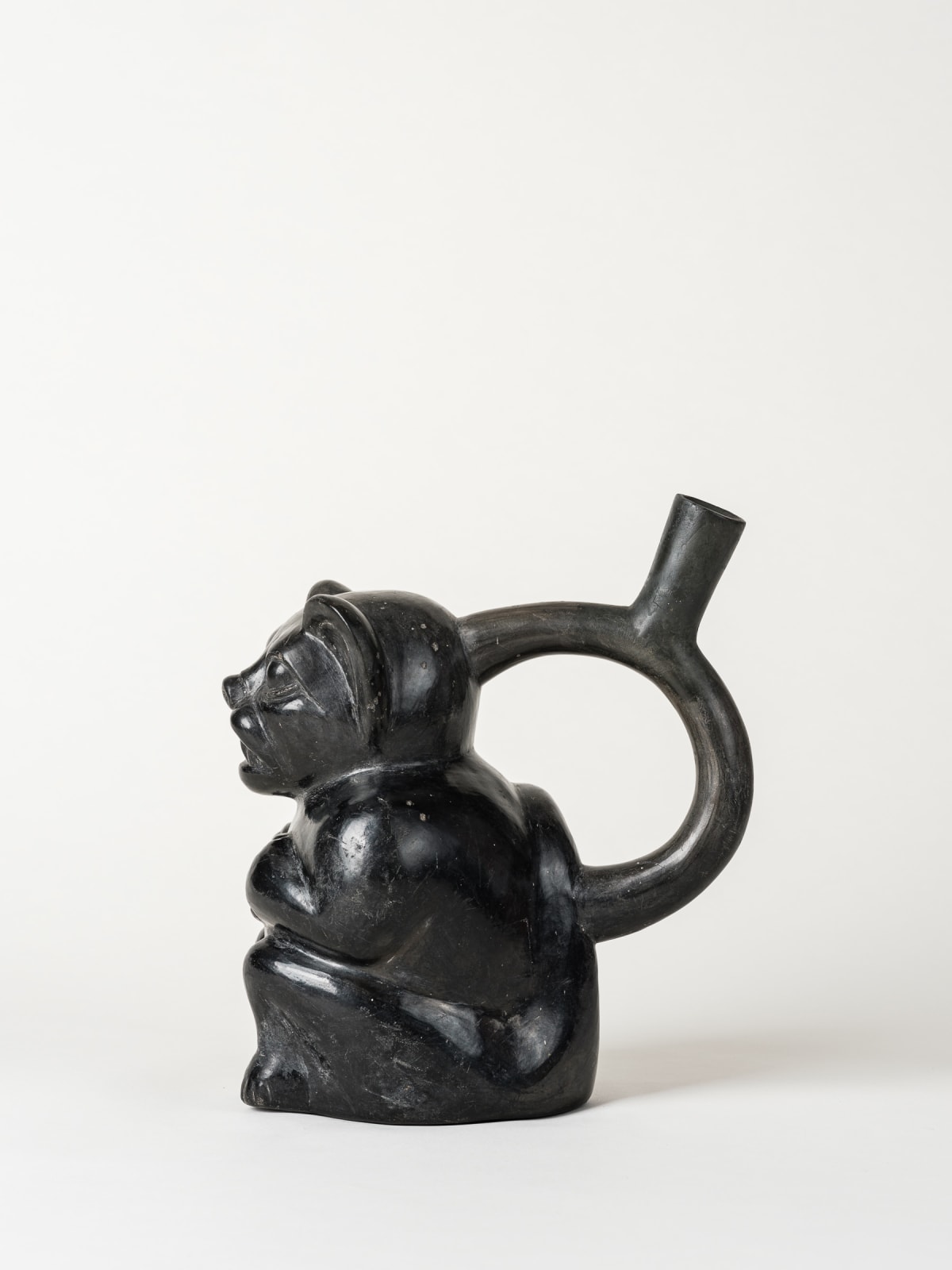 Chavin Culture, Chavin/Moche Feline Blackware Ceramic, Circa. 200AD