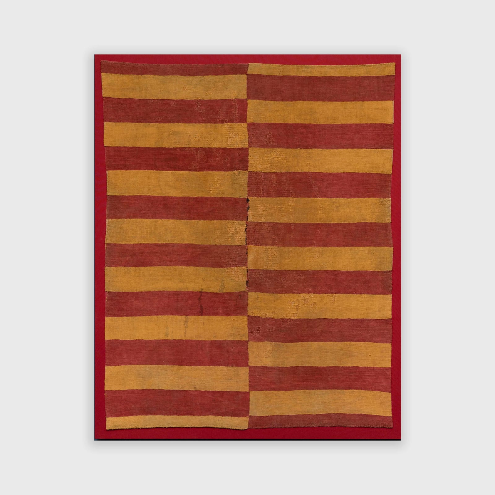 Nazca Culture, Striped Tunic, Nazca/Huari Red and Yellow/Green, Circa. 100AD