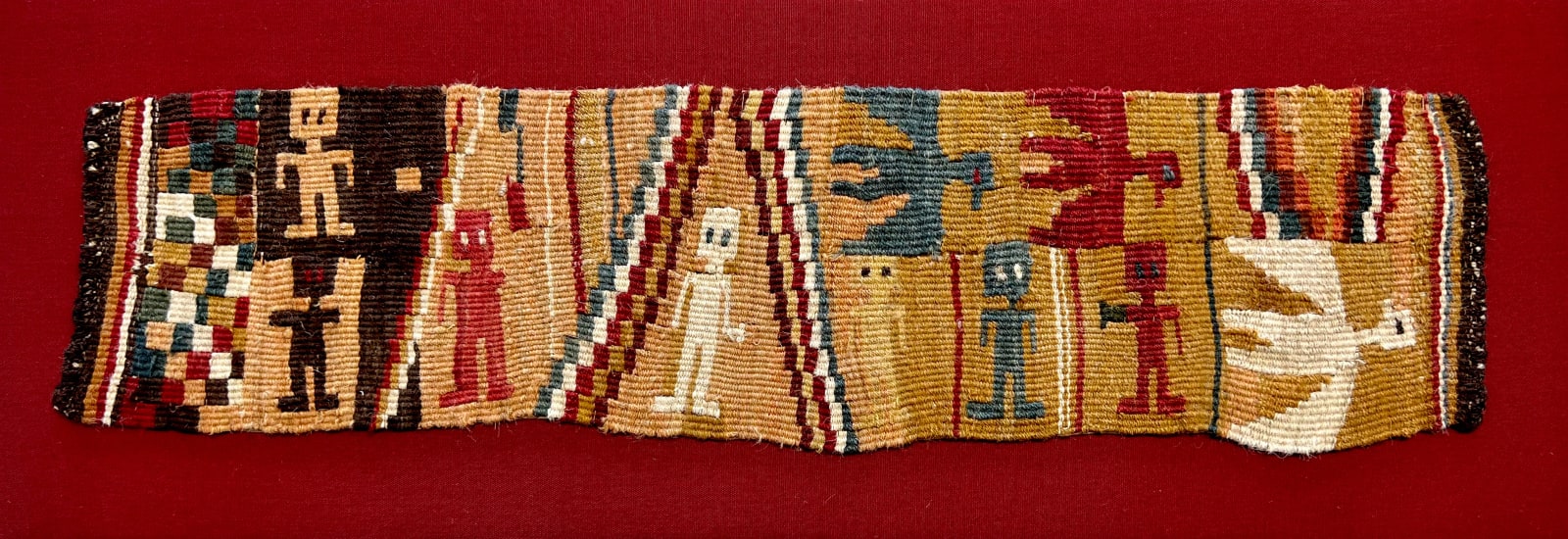 Sihuas Culture, Nazca/Sihuas/Pucara Textile fragment with figures, Circa. 0 - 300 AD