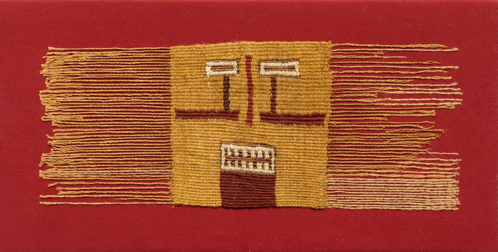 Sihuas Culture, Nazca/Sihuas Textile Fringed Deity Face, Circa. 100-400 AD