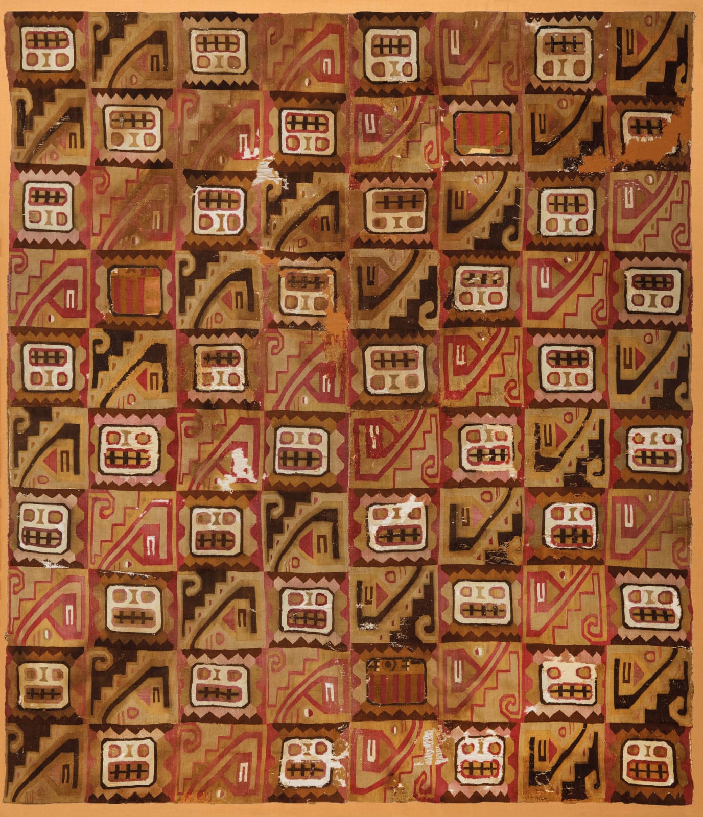 Huari Culture, Textile Panel (Skull Motif), Circa. 800AD