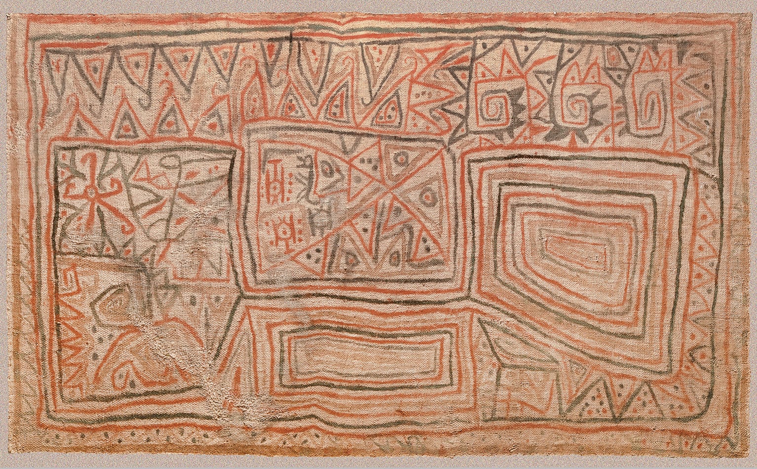 Huari Culture, Huari Geometric Painted Textile, Circa. 800AD