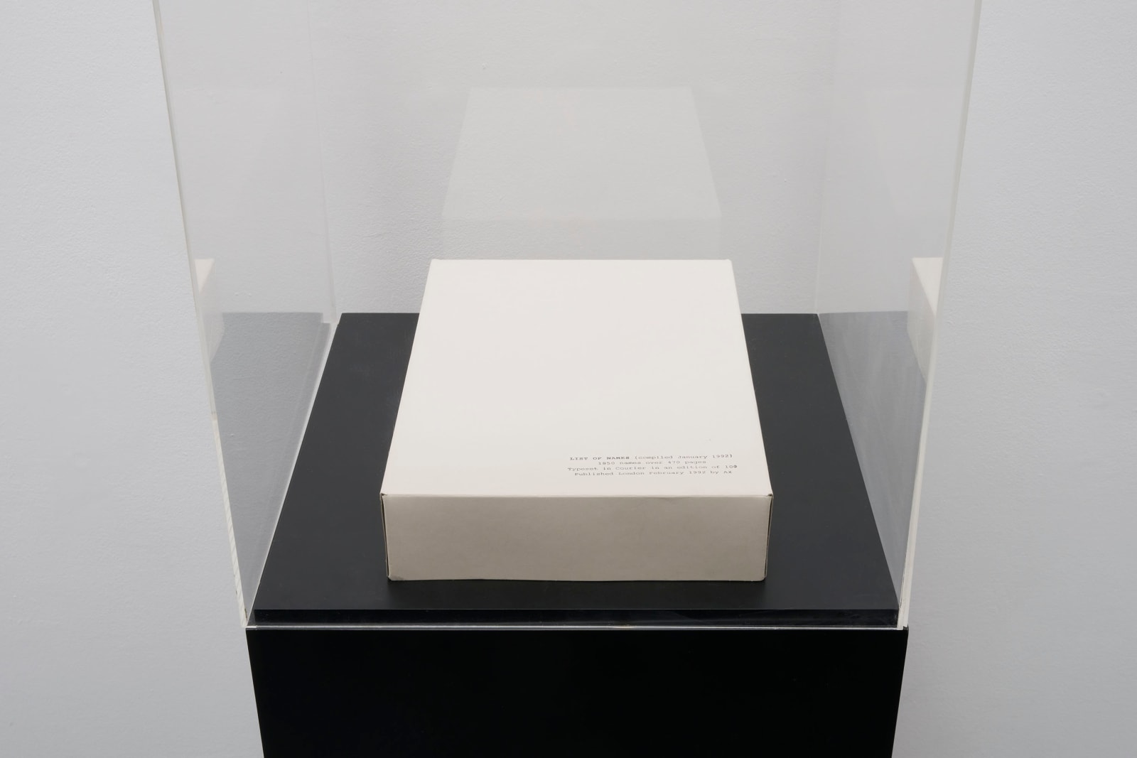 Douglas Gordon, List of Names (compiled January 1992), 1990-Ongoing