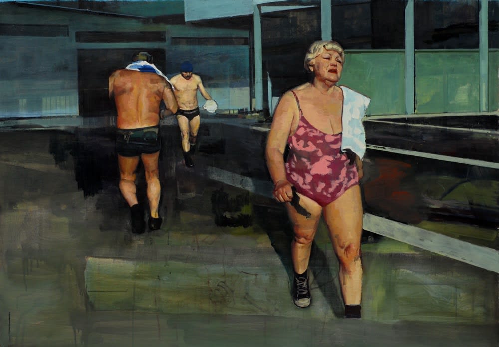 Andrew Hollis, Bathers with Buildings, 2011
