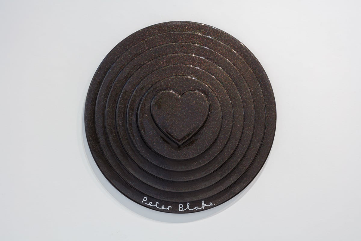 Peter Blake, Black Target (silver metal flake) , 2017