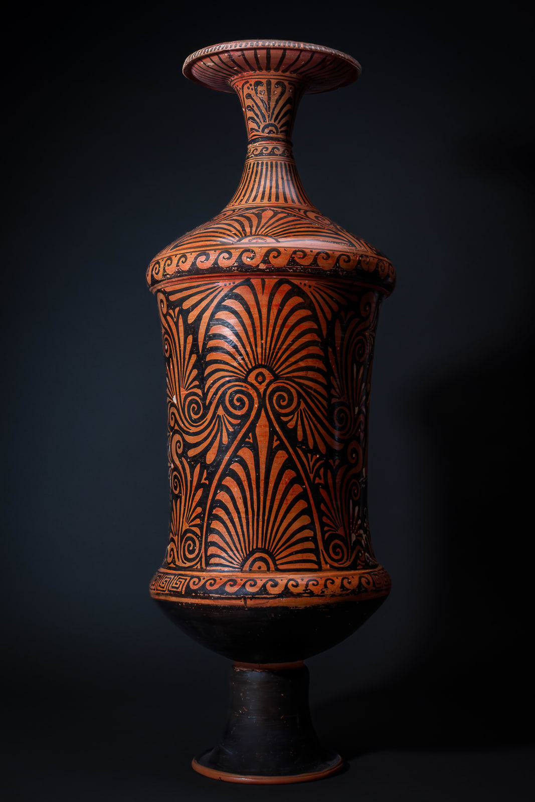 Aplulian Monumental Loutrophoros with Naiskos Scene by Ganymede Painter, Ca. 330 - 320 BC