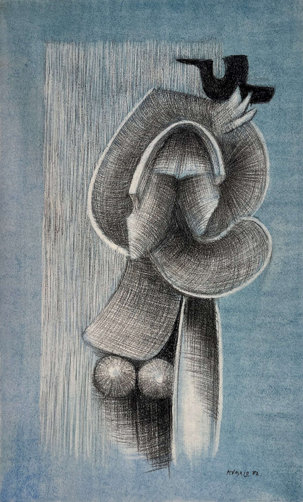 Sydney Kumalo, Woman Holding Bird over Head, 1982