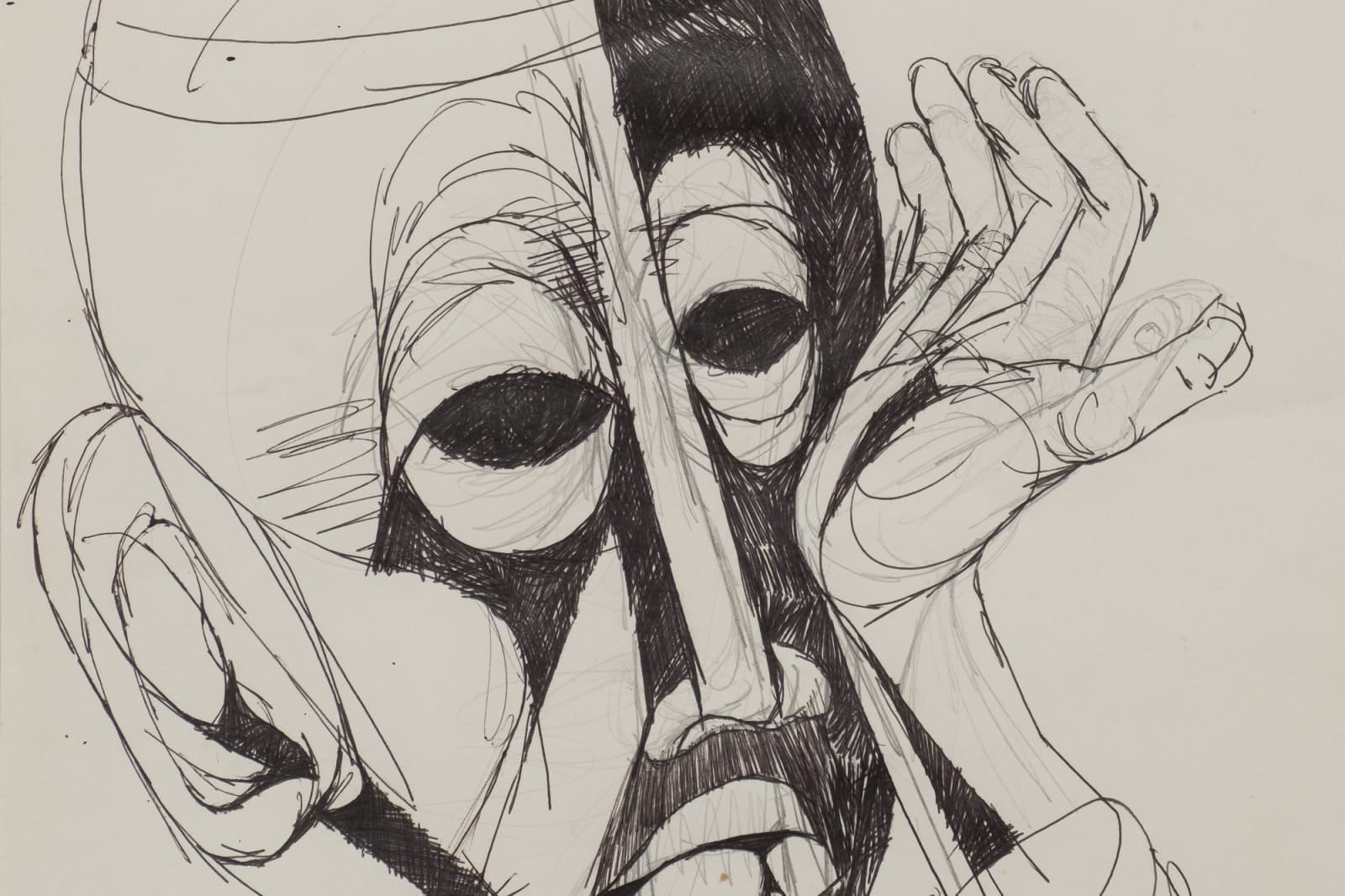 Dumile Feni, Untitled (Portrait of Docrat), 1968