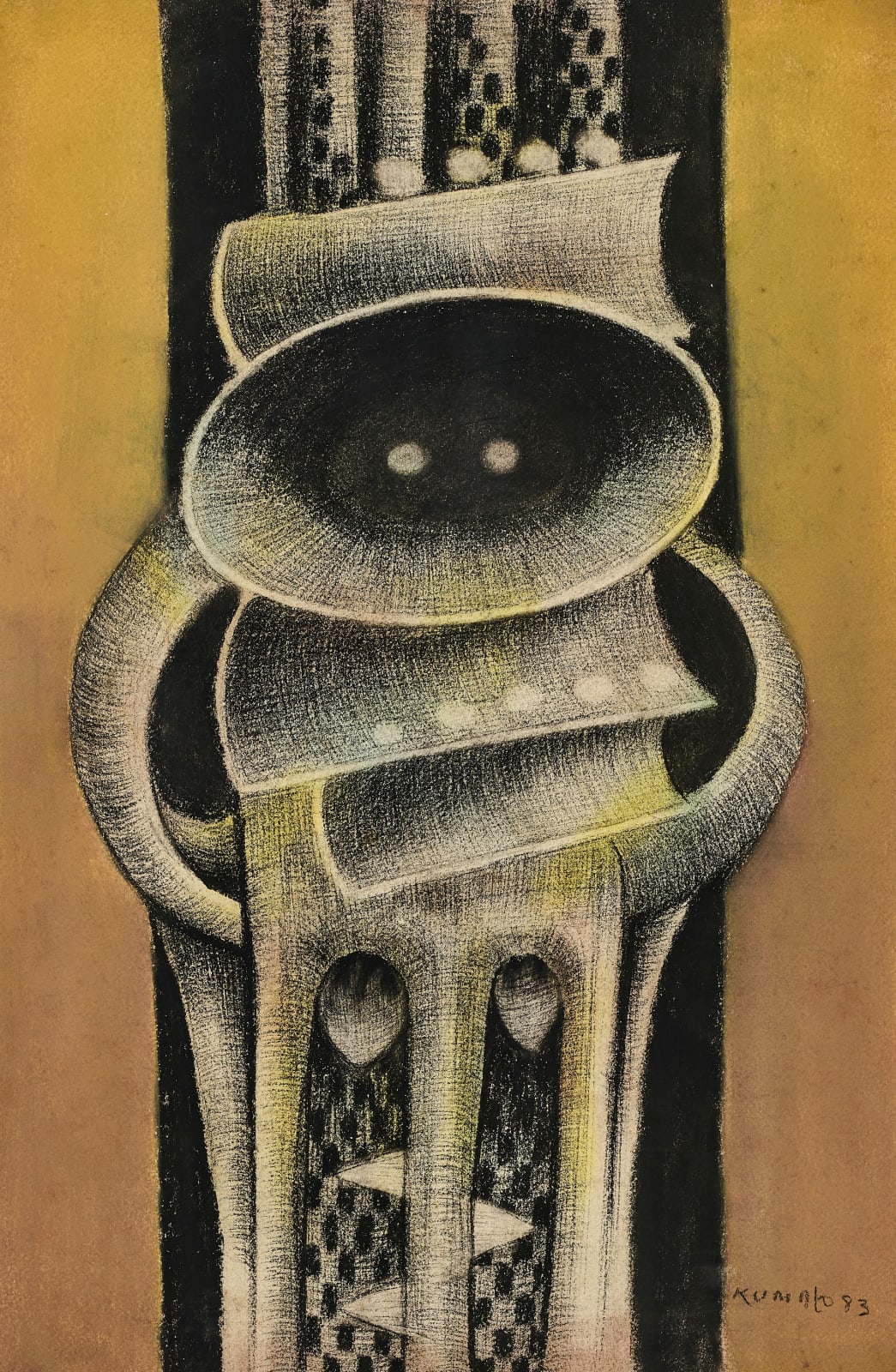 Sydney Kumalo, Untitled I (Drawing for wall relief sculptures), 1983