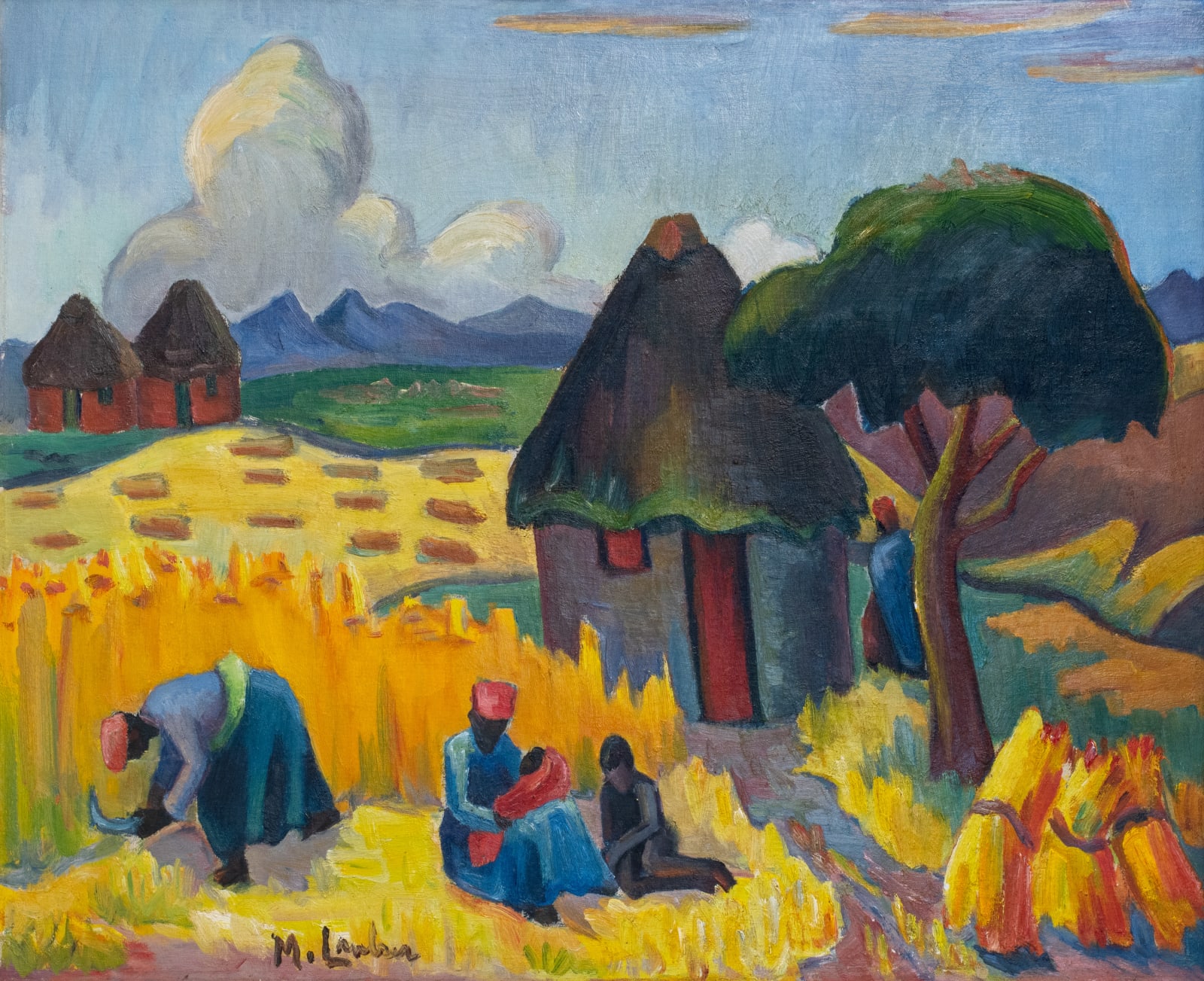 Maggie Laubser, Harvesting Freestate (Murray-Louw Oestoneel), 1944
