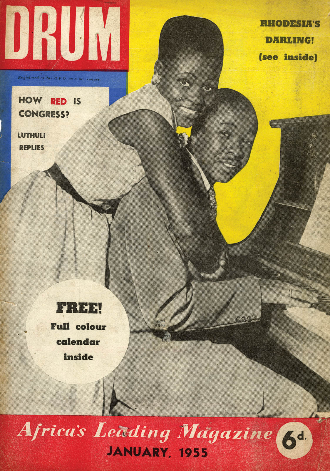 Drum Archive, Drum Magazine Cover, January 1955 (Rhodesia's Darling!), printed 2025
