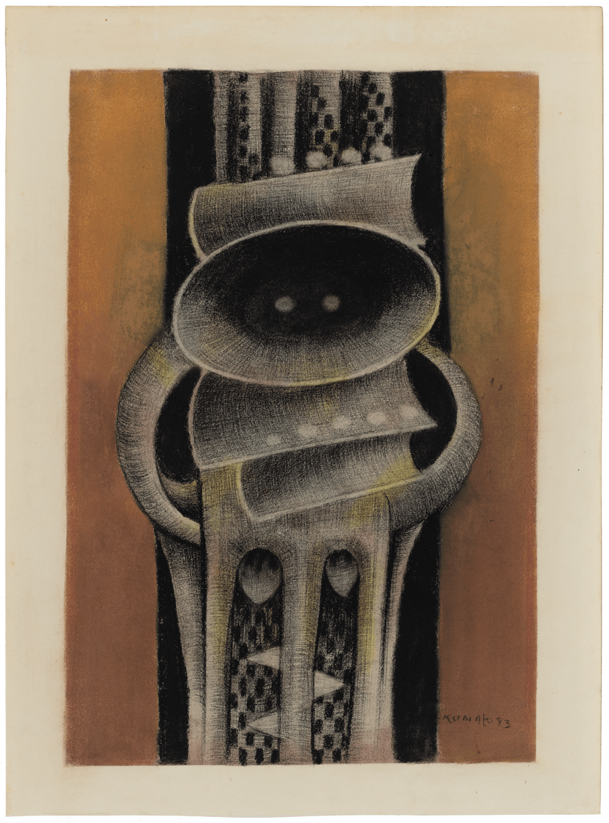 Sydney Kumalo, Untitled I (Drawing for wall relief sculptures), 1983