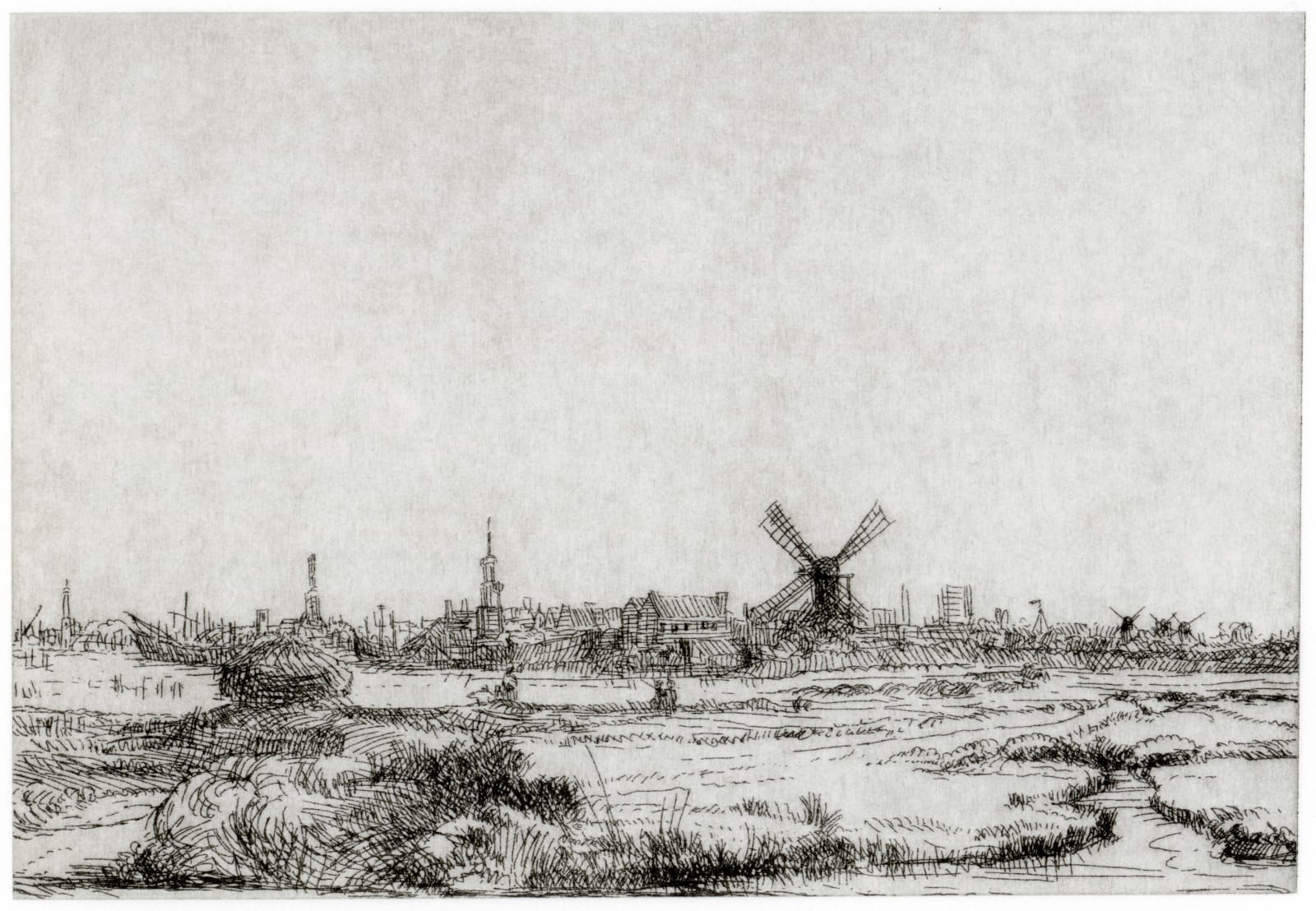 Peter Chater, After Rembrandt’s ‘View of Amsterdam’ (c. 1641), 2025