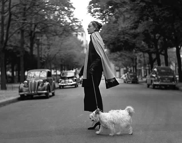 Georges Dambier, Sophie Litvak et le petit chien (Sophie with little dog), Paris, 1952