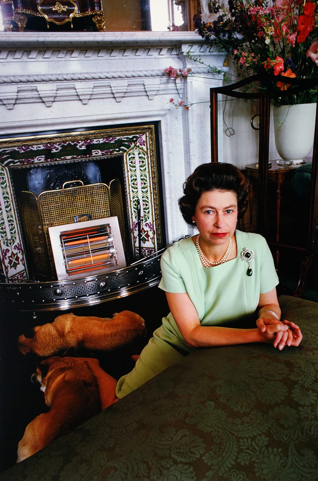 David Montgomery, Queen Elizabeth with Corgis (Heater), 1967 (Printed 2018)