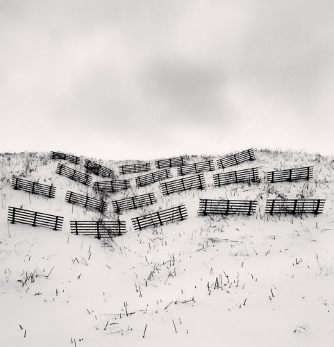 Michael Kenna, Twenty Fences, Obira, Hokkaido, Japan., 2004