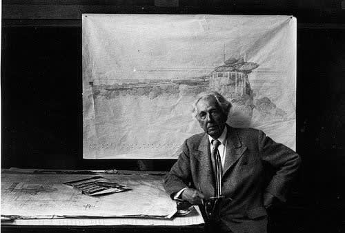 Arnold Newman, Frank Lloyd Wright, Taliesin East, Wisconsin, 1947 / Printed Later