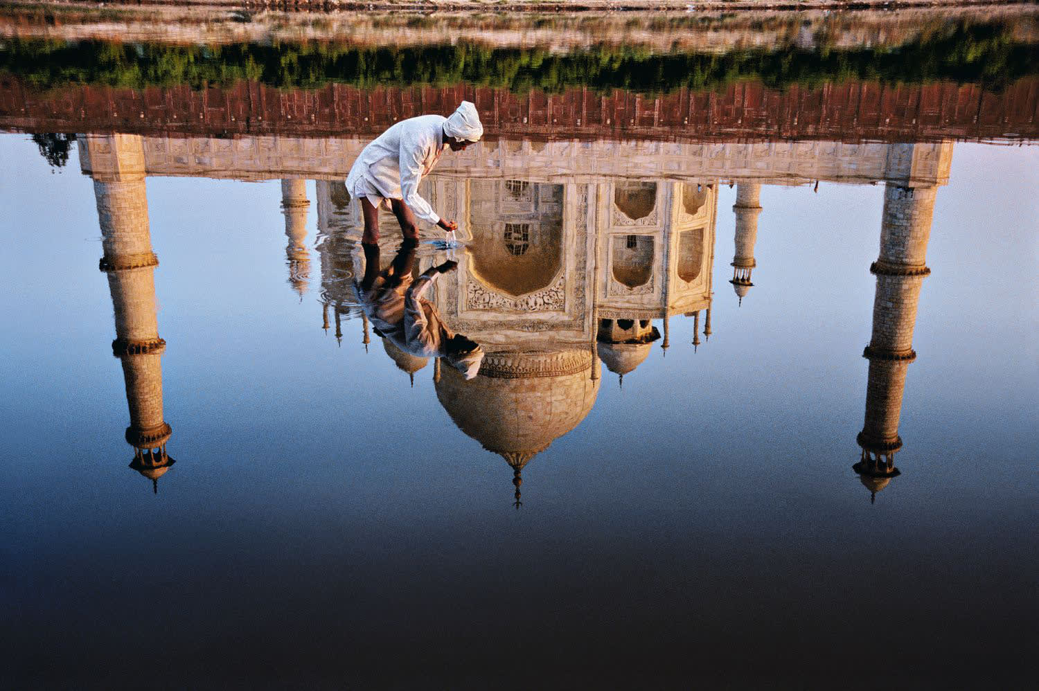 Steve McCurry, Man and Taj Reflection, India Portfolio [SHOW COPY], 1999