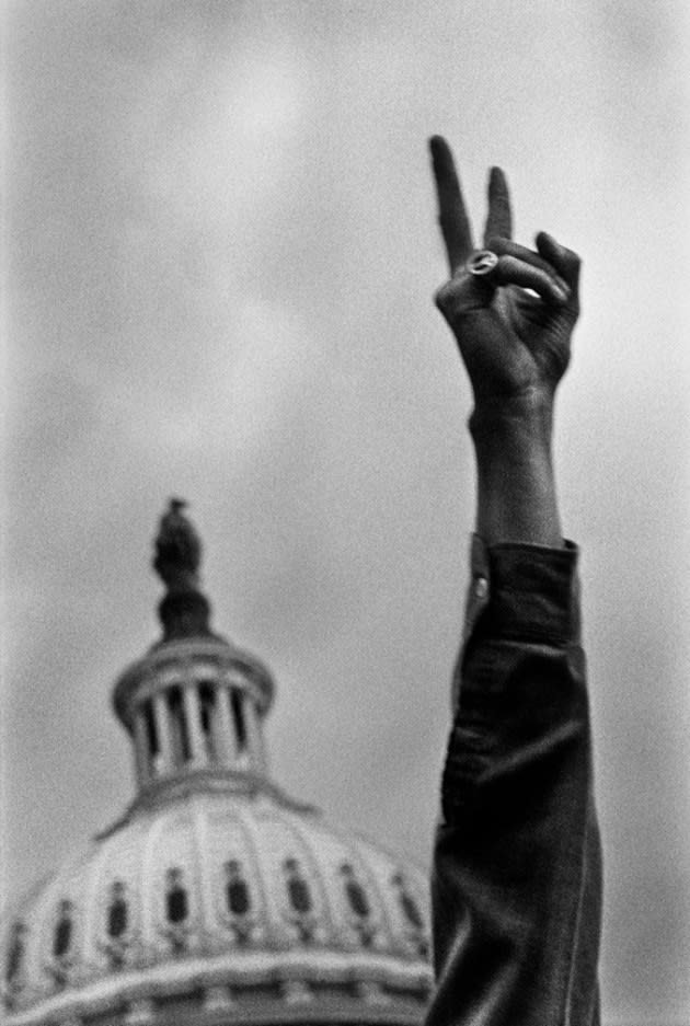 Ken Light, May Day Demonstration, Washington DC, 1969 (Printed Later)