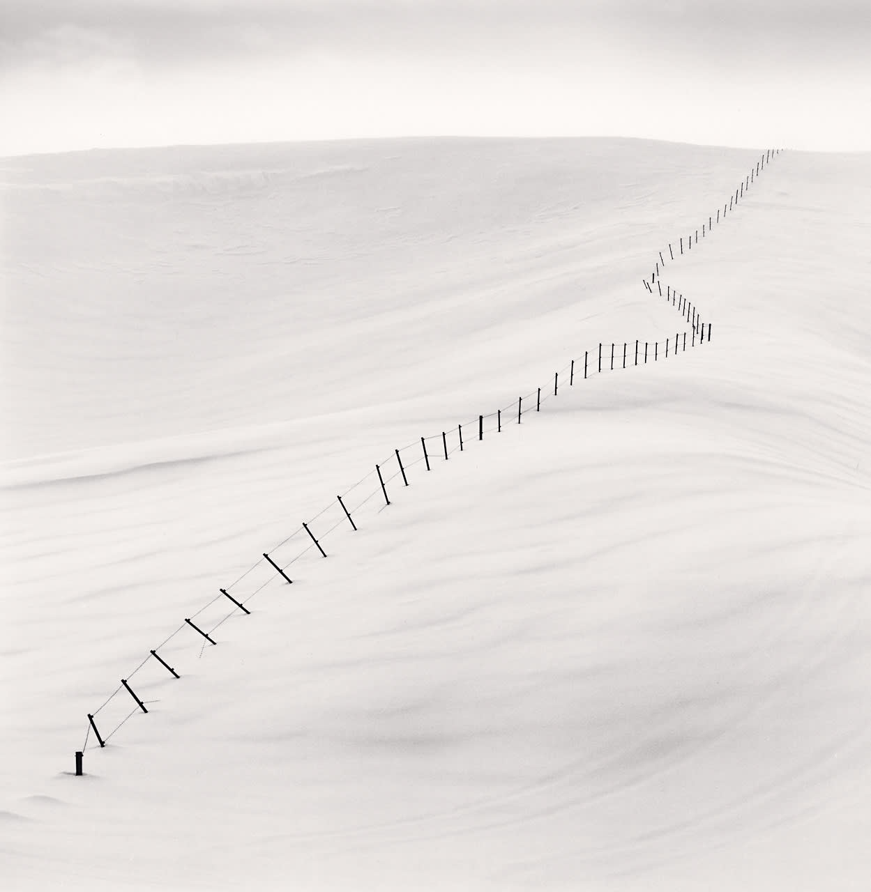 Michael Kenna, Hillside Fence, Study 7, Teshikaga, Hokkaido, Japan, 2016