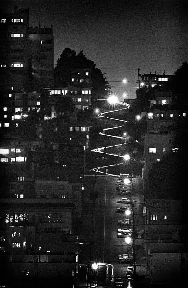 Fred Lyon, Lombard Street Grapevine, Night, from Telegraph Hill, c. 1950's/printed later