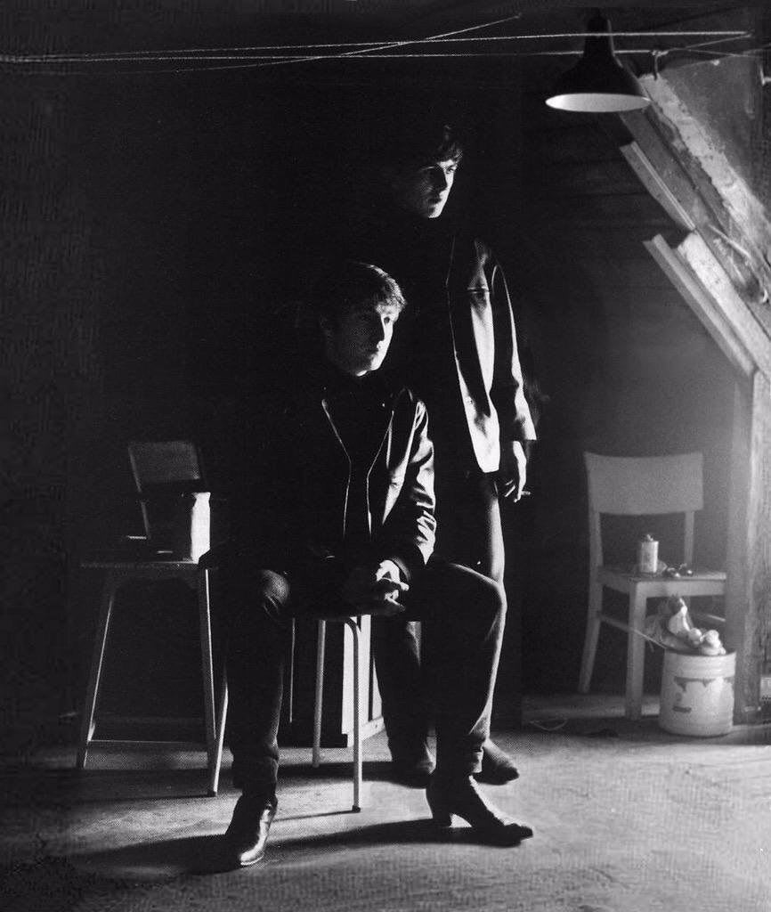 Astrid Kirchherr, John Lennon & George Harrison-Attic, Hamburg, 1962