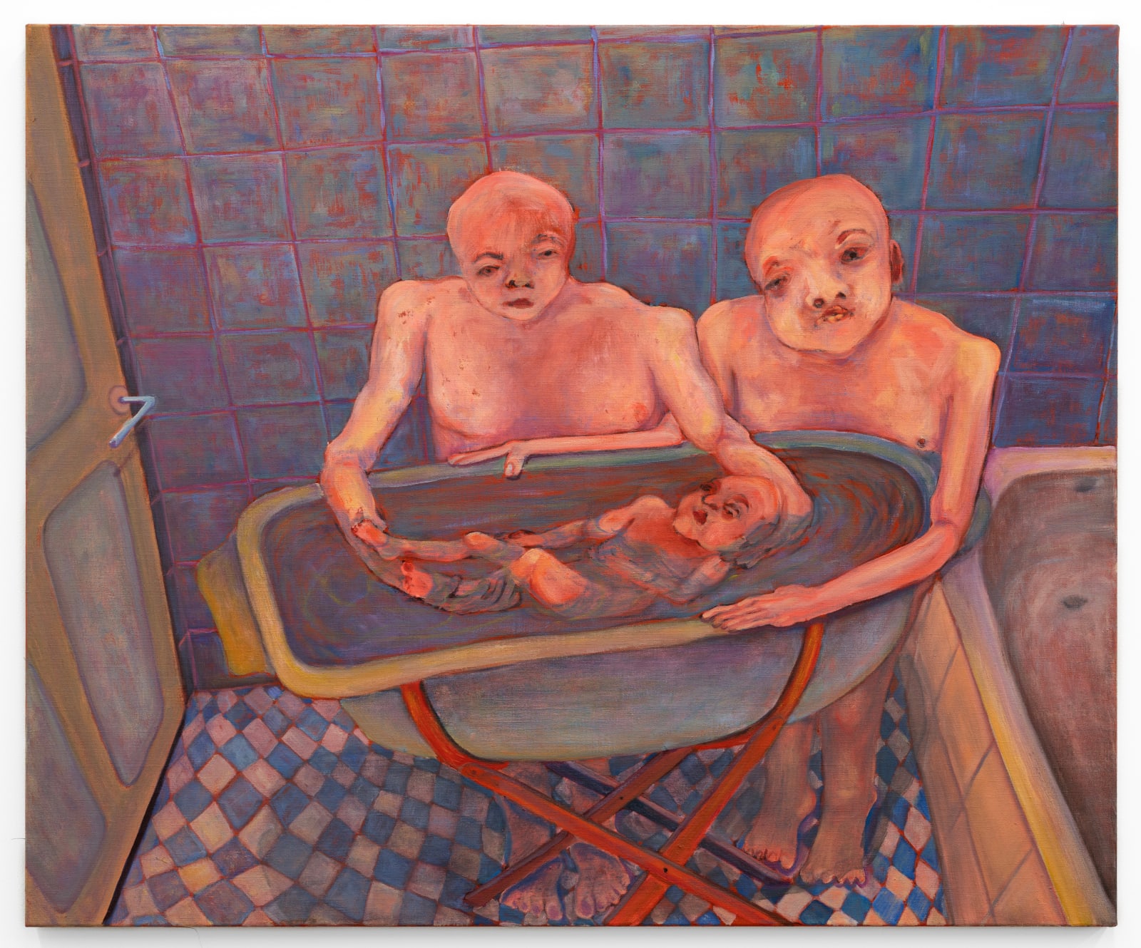 Andriu Deplazes, Deux corps baignent bébé (Two bodies bathing baby), 2023