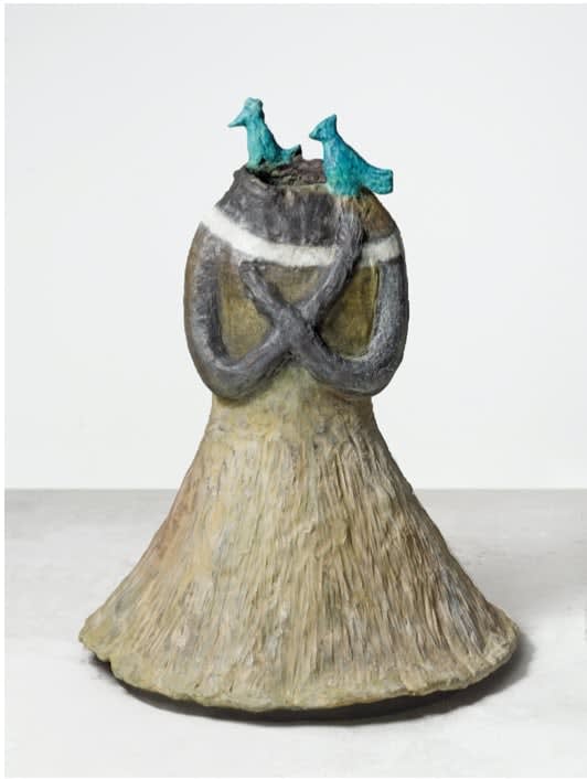 Leiko Ikemura, Figure with three Birds, 2021