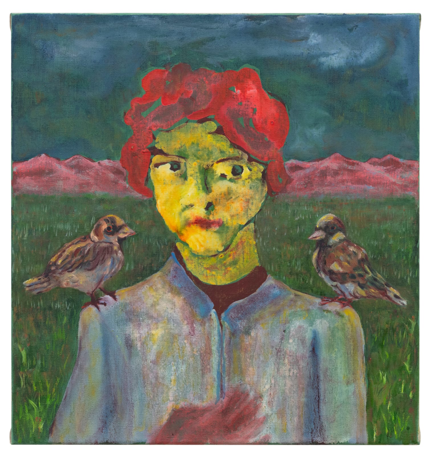 Andriu Deplazes, Körper mit Spatzen (Body with sparrows), 2024