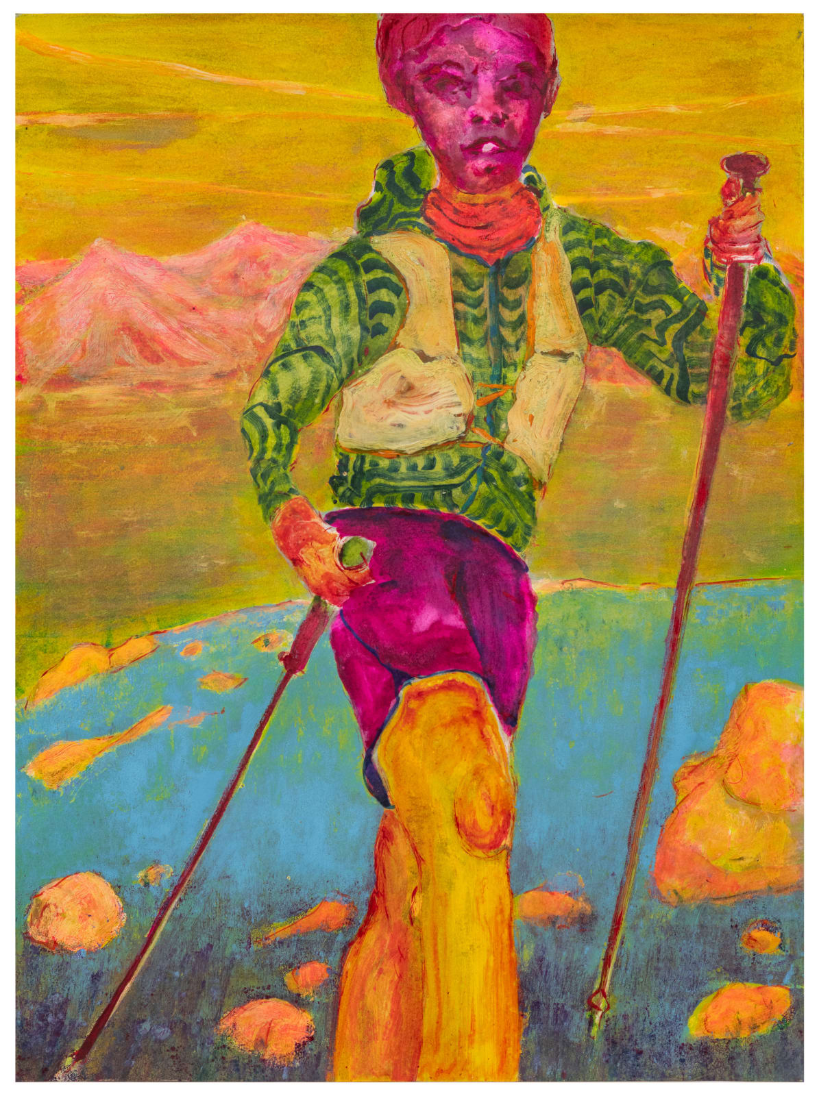 Andriu Deplazes, Wandern mit Stöcken (Hiking with sticks), 2024