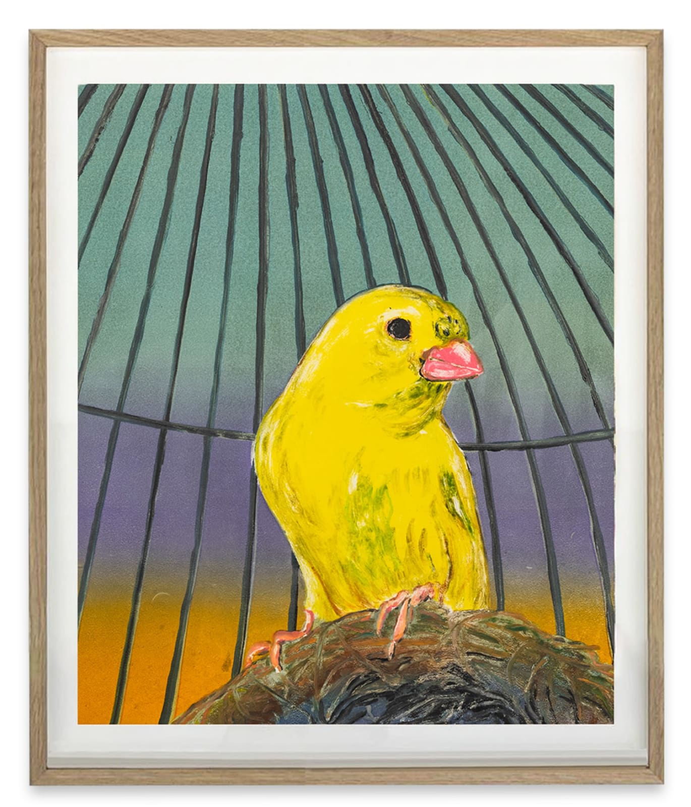 Andriu Deplazes, Vogel vor Gitterstäben (Bird in front of bars), 2024