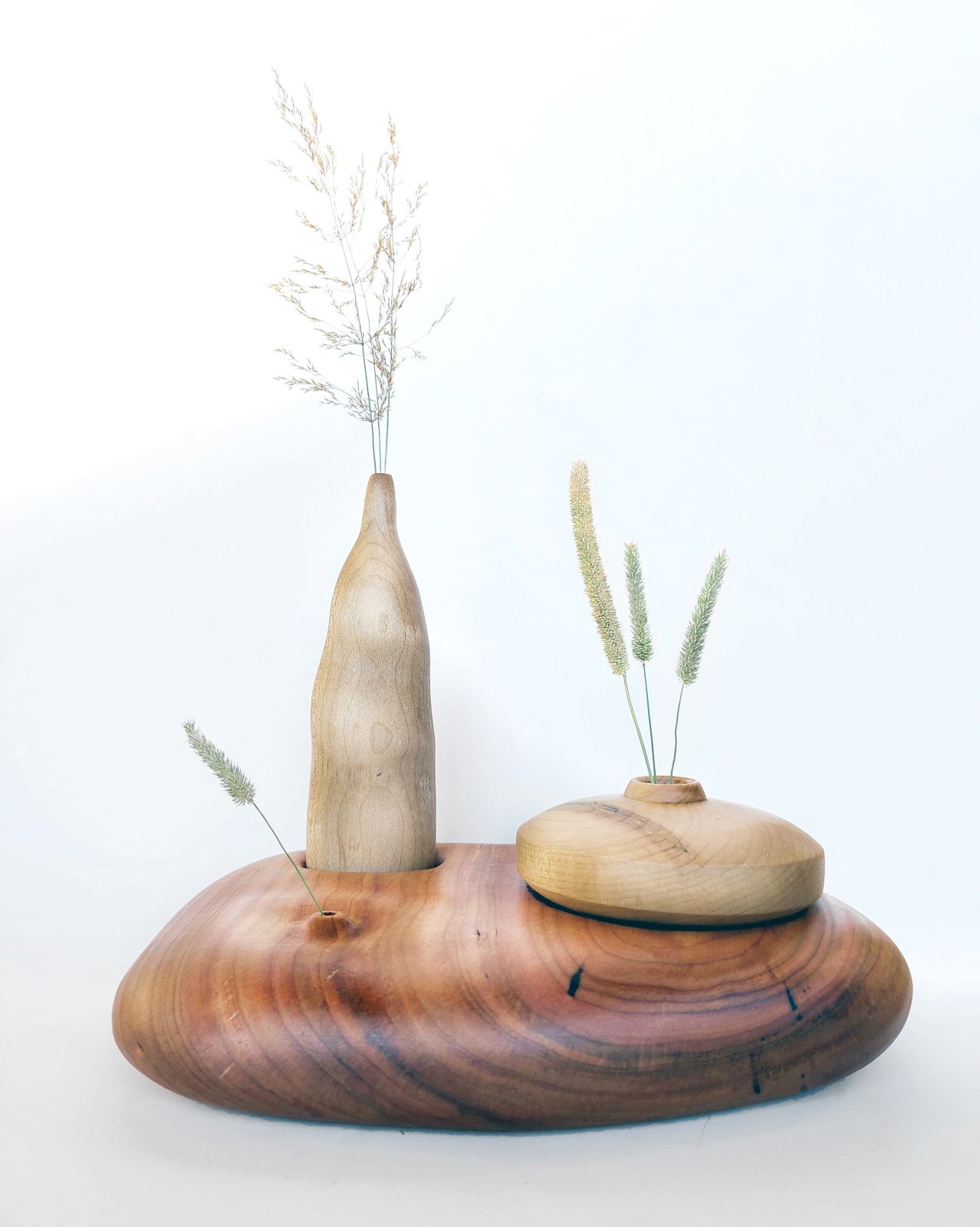 KG+e, 2 Maple Vases In Cherry Landscape, 2022