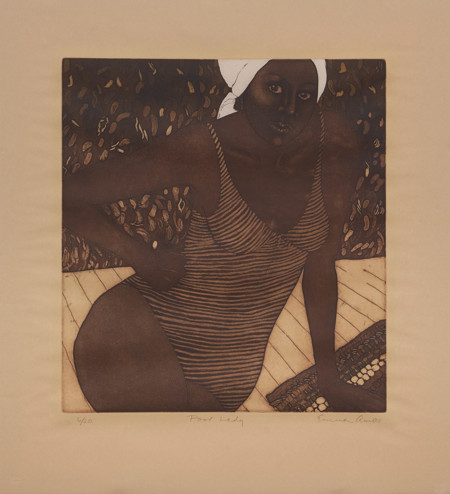 Emma Amos, Pool Lady, 1980