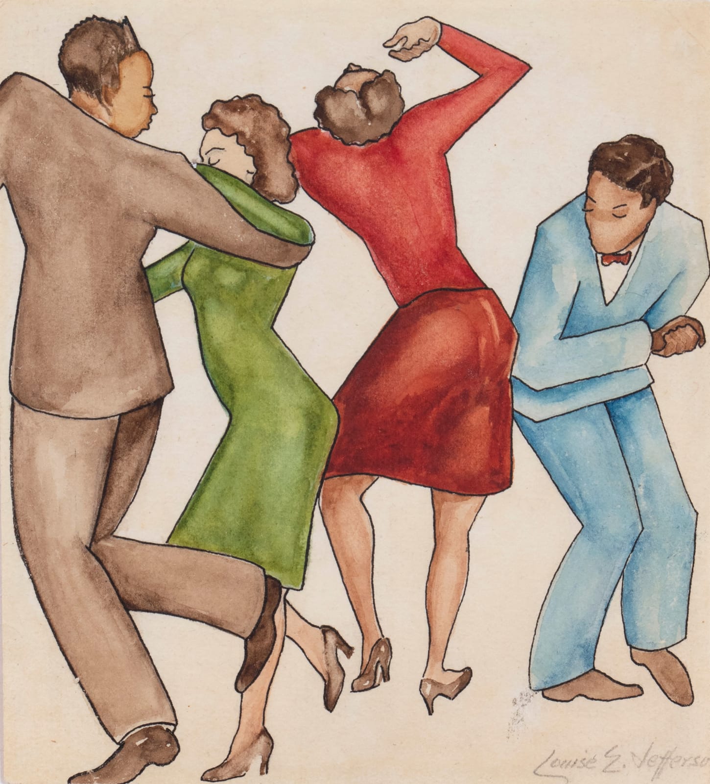 Louise E. Jefferson, Untitled (Dancers), 1938, c.