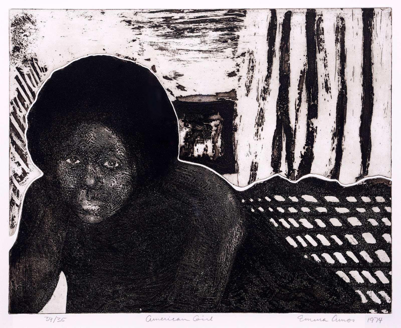Emma Amos, American Girl, 1974