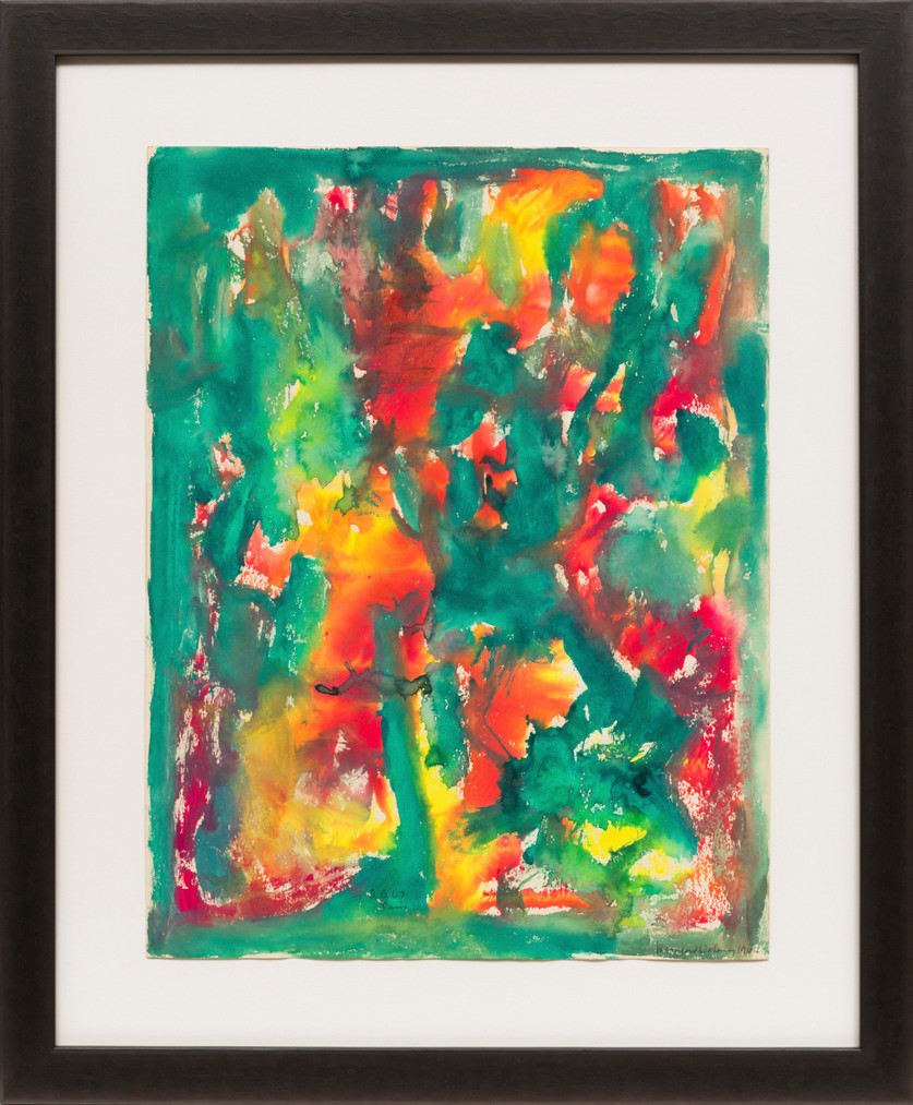Beauford Delaney, Untitled (Green, Red and Yellow Abstraction), 1962, c.
