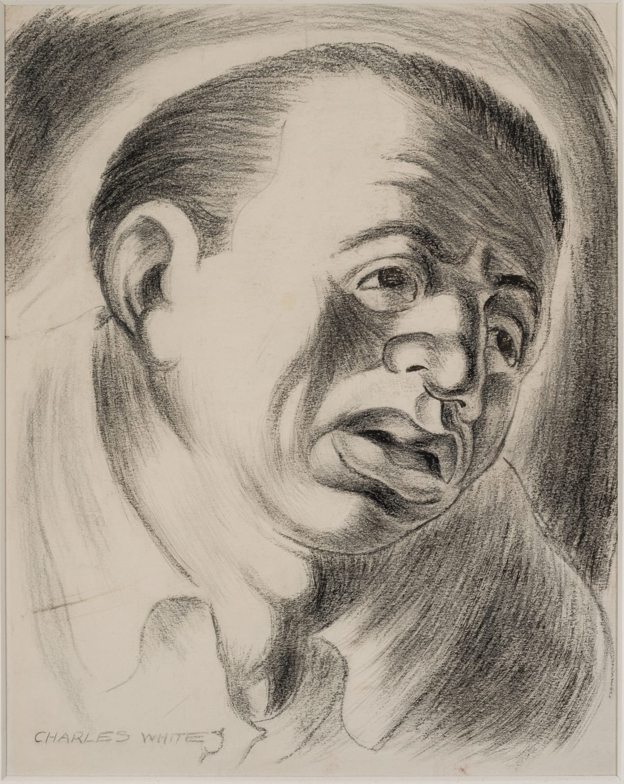 Charles White, Diego Rivera (Portrait of a Man), 1935, c.