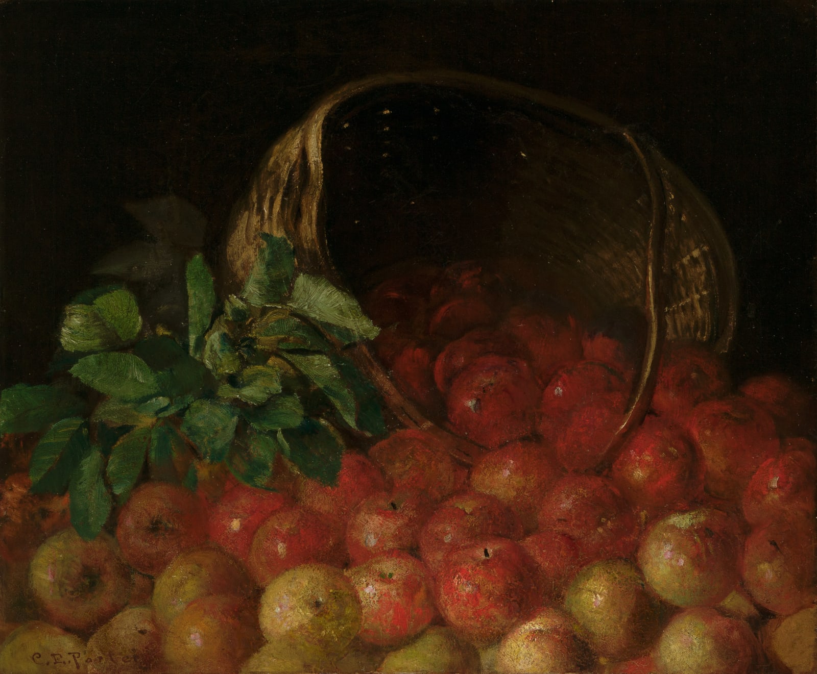 Charles Ethan Porter, Overturned Basket of Apples, 1880, c.