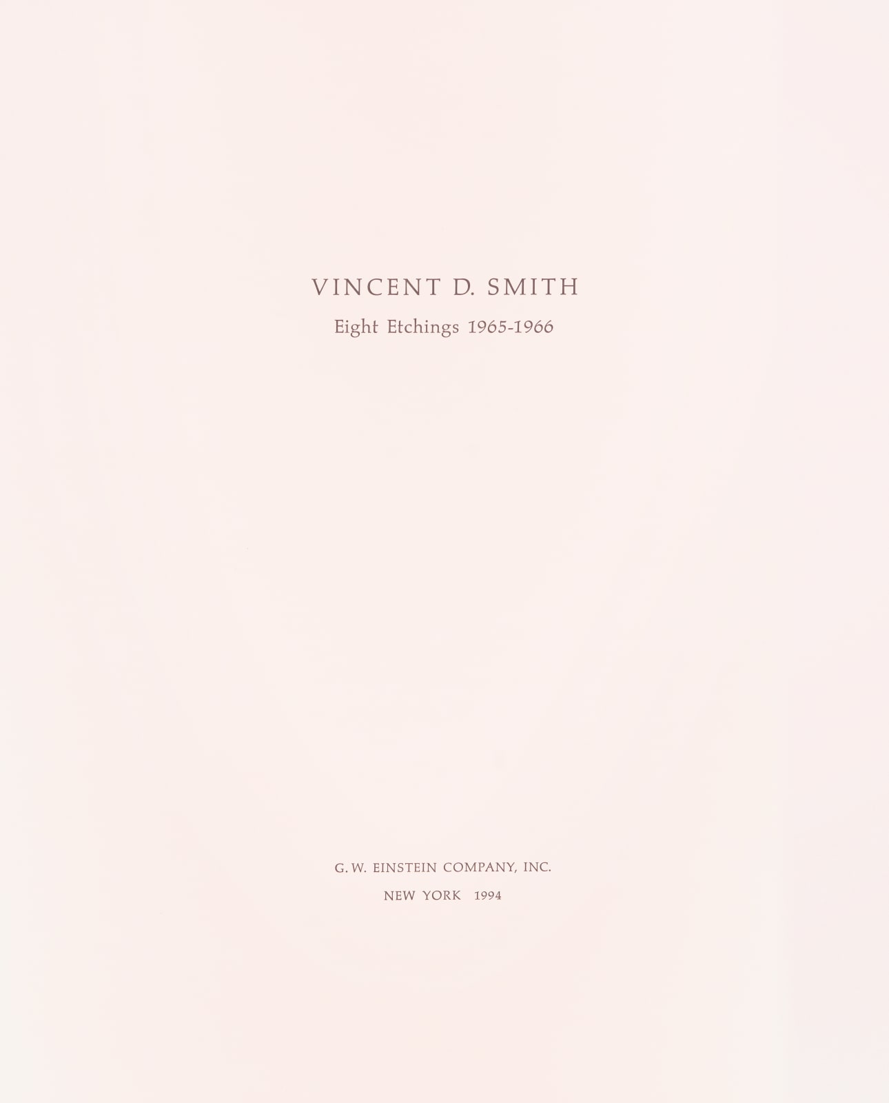 Vincent Smith, Eight Etchings: 1965-1966, 1966