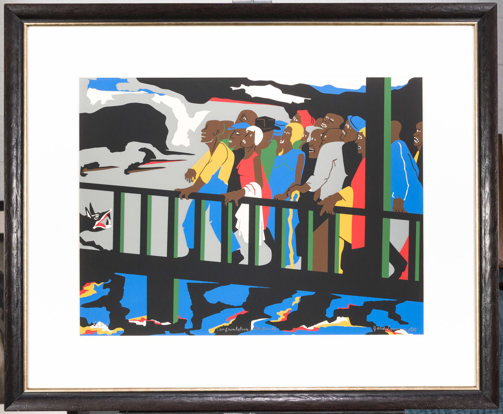 Jacob Lawrence, Confrontation at the Bridge, 1975